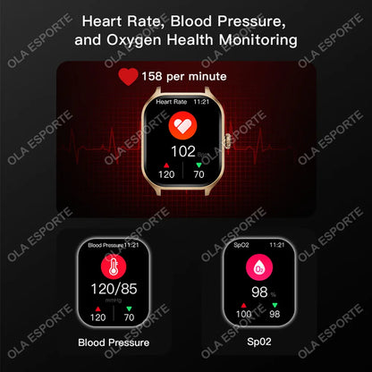 Smart Watch For Android IOS Watches 2.01inch HD Display Bluetooth Call Message Alert Music Sports Smartwatch Men Women Gift Ht30