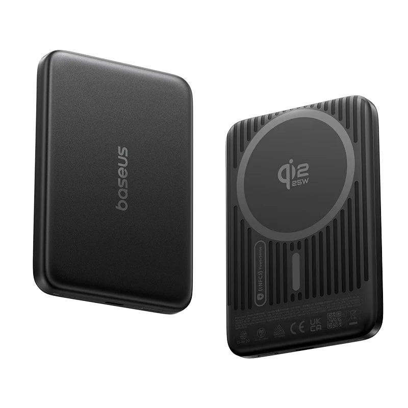 Baseus Qi2.2 Magnetic Power Bank 30W USB-C & 25W Wireless Charging 10000mAh Card-Slim NFC Battery Monitoring for iPhone Samsung