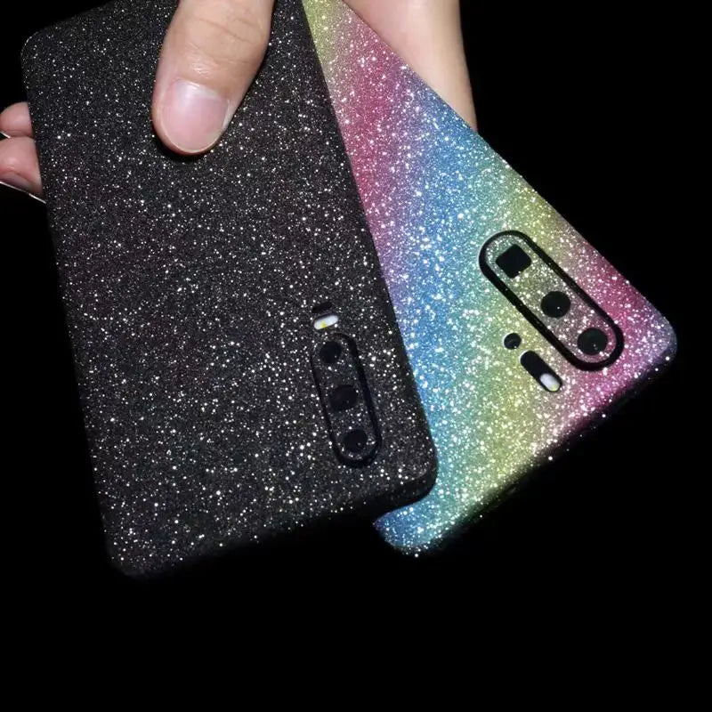 FONLYU 50PCS Bling Glitter Back Skins For iPhone Universal Decorative Rear Stickers For Screen Protector Film Cutting Machine