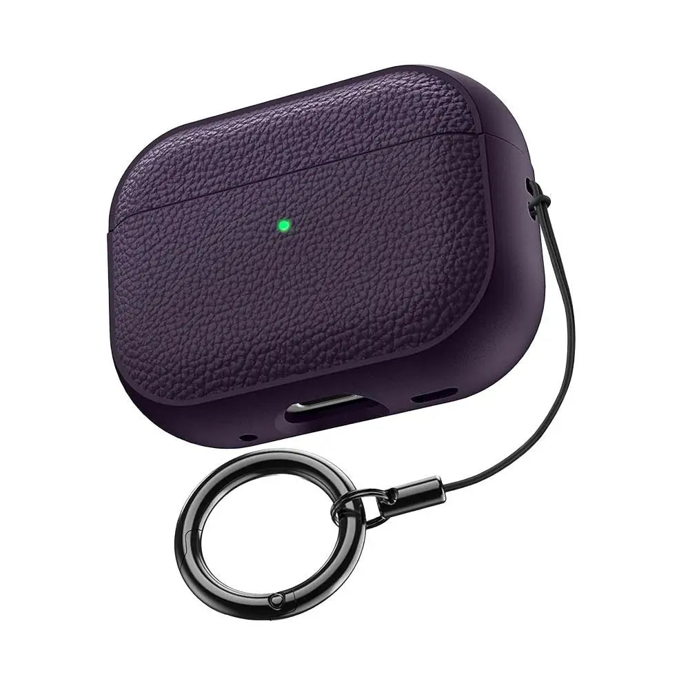 For AirPods Pro 3 2025 Case Soft TPU Litchi Leather Protective Cover For AirPods Pro 3 Cases With Lanyard