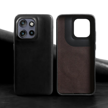 Luxury Oil Wax Genuine Leather Back Cover Case for Motorola G45 G85 Edge 50 Pro Fusion S50 Neo X50 Ultra Phone Case Coque Fundas
