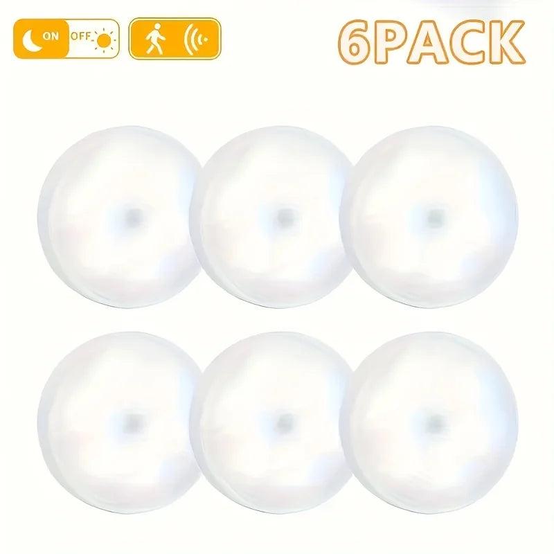 6pcs motion sensor night light-wireless LED detector light for bedrooms, stairs, closets and room decoration- wall lights