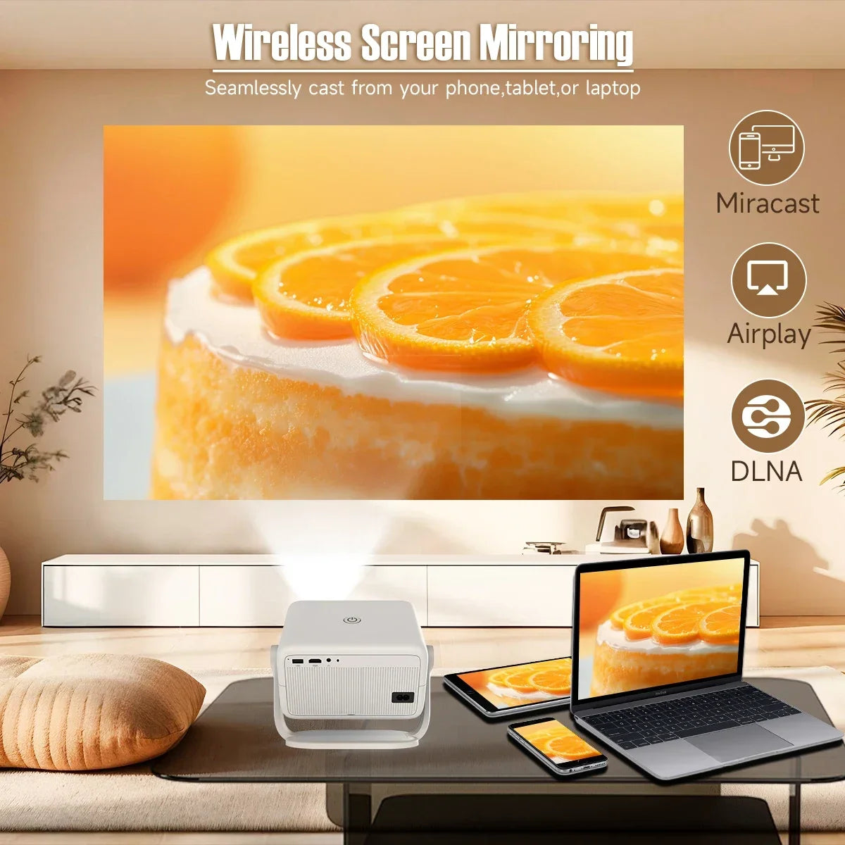 Magcubic L018 Projector 8K Native 1080P 650ANSI Auto Focus & Keystone Correction Android14 BT5.4 WIFI6 360° Portable Home Cinema