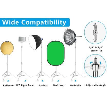 2/2.9M Tripod Super Stable Big Tripod Foldable Light Stand Lifting Frame Wheels Photography Softbox Photo Studio Stainless Steel