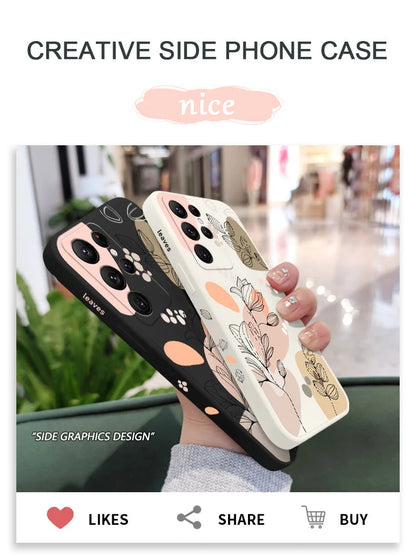 Abstract Plants Phone Case For Samsung Galaxy S25 S24 S23 S22 S21 S20 Ultra Plus FE S10 S9 S10E Note 20 Ultra 10 9 Plus Cover