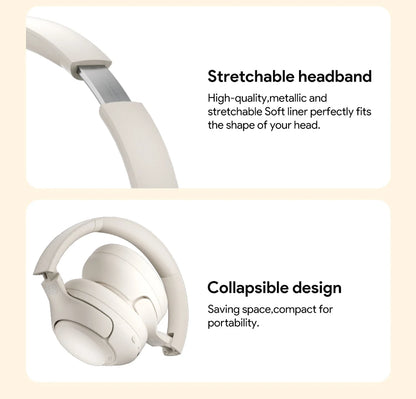 QCY H3 ANC Hi-Res Audio Wireless Bluetooth 5.4 Headphones Over Ear Headset 60Hrs 43dB Hybrid Active Noise Cancellation Earphone