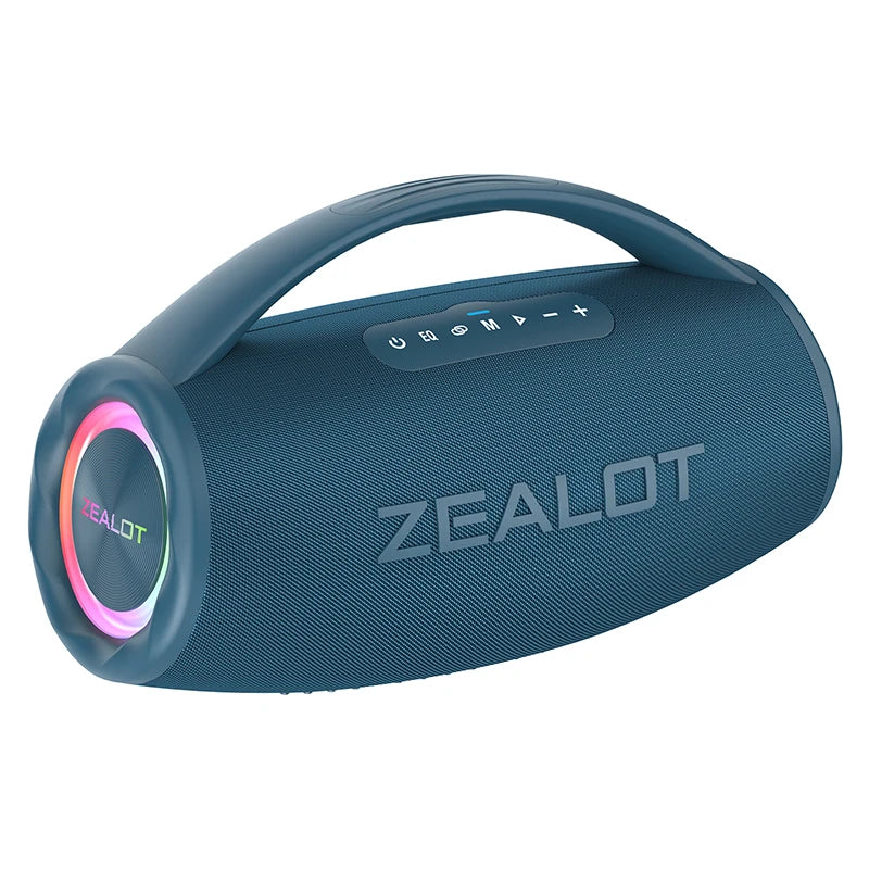 ZEALOT S97 80W Portable Bluetooth Speaker High Volume Waterproof 16000mAh Wireless TWS Subwoofer Suporrt USB/TF/AUX RGB Light.