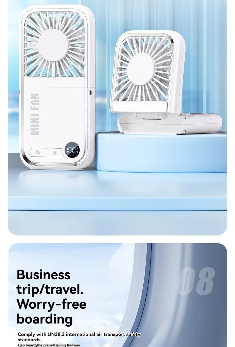 Summer Portable Ultra-thin Neck Small Fan F30 USB Charging Semiconductor Refrigeration Infinity Handheld Icing Fan