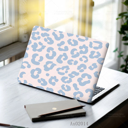 2 pcs Aesthetic Light Leopard Laptop Stickers Set Self-Adhesive Removable Laptop Covers for MacBook Notebook Protective Skins