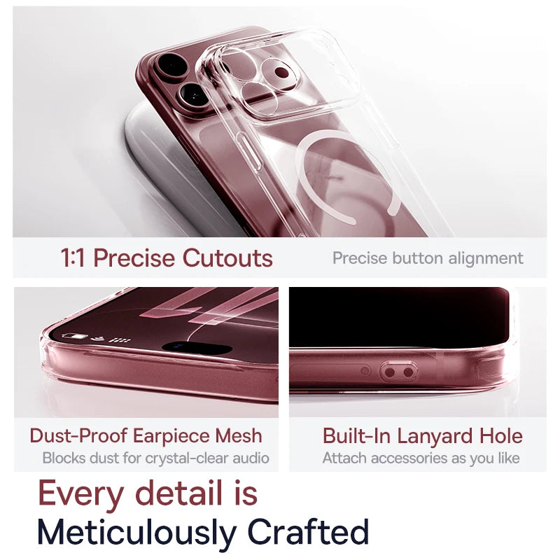 Baseus Magnetic Case For iPhone 18 Pro Max Wireless Charging For Magsafe Case For iPhone 17 Pro Max Slim Thin Clear Cover Case
