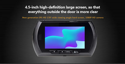 4.5 Inch Smart Digital Door Viewer Camera Door Eye Video Record Peephole Viewers IR Night Vision PIR Motion No Disturb Doorbell