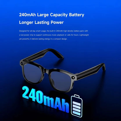 AI Smart Translation Glasses Real-time Translator Bluetooth 5.3 Calling HD Lens 240mAh Battery Lightweight Unisex
