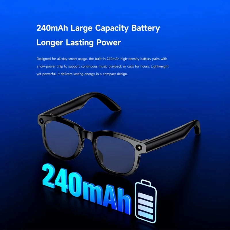 AI Smart Translation Glasses Real-time Translator Bluetooth 5.3 Calling HD Lens 240mAh Battery Lightweight Unisex