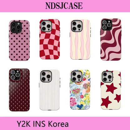 Luxury Clmj Light Wave Stripe Phone Case for iPhone 17 16 15 14 13 12 11 X XS XR Air Pro Max Plus Double-layer Back Cover