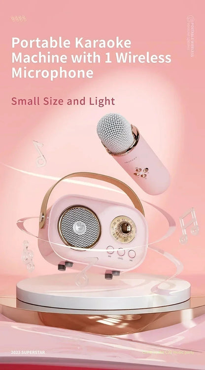 Karaoke Portable Wireless Bluetooth Speaker With Microphone Machine Radio FM Caixa De Som Mini Sound Box Music Small Column Mp3