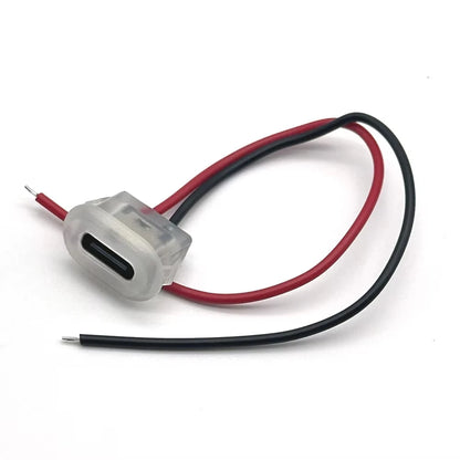 Type C Female Connector Waterproof USB C Female Jack Socket 2 Pin 3A Charging Port Power Cable Extension Direct Crimp Mount