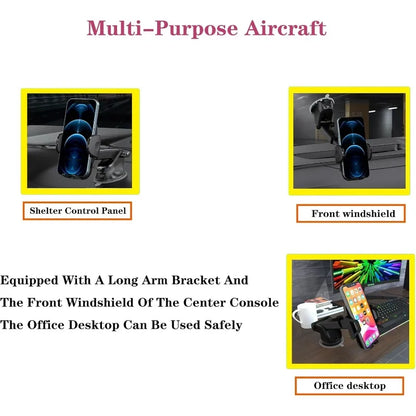 Car Phone Holder 360° Rotation Phone Holder for Car Quick Release Adjustable Car Phone Mount Dashboard for iPhone Samsung Xiaomi