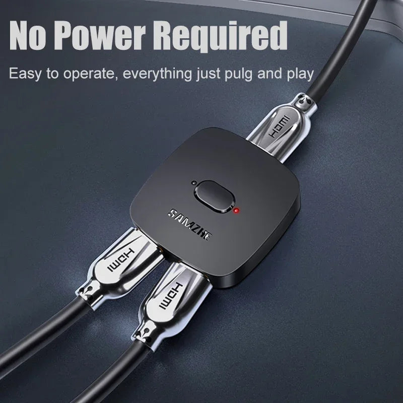 SAMZHE HDMI-compatible Splitter 4K HDMI-compatible Switch Bi-Direction Adapter HDMI Switcher 2 in 1 out for Laptop PC