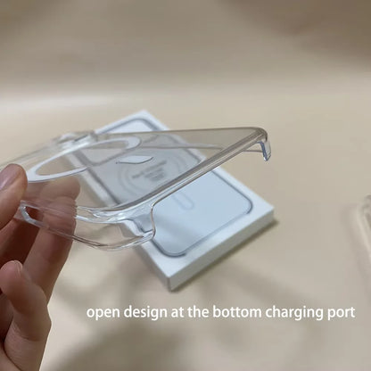 Original Clear Magnetic Phone Case For iPhone 18 17 Pro Max 16 15 14 Plus 13 12 Mini For Magsafe Wireless Charging Protect Cover