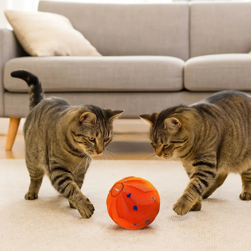 Bite Resistant Smart Dog Toy Ball Wear Resistant Durable Automatic Moving Ball Toy with Light USB Rechargeable Dog Bouncing Ball