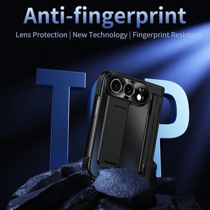 Suitable for iPhone Duo Folding Case Tempered Film Stylus Hinge Stand Protects Back Cover-Phone Case Funda