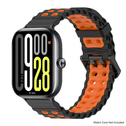 Soft Silicone Strap for Redmi Watch 6 5 4 Sports Two Tone Wristband for Xiaomi Mi Band 8 9 Pro Adjustable Rubber Wristband