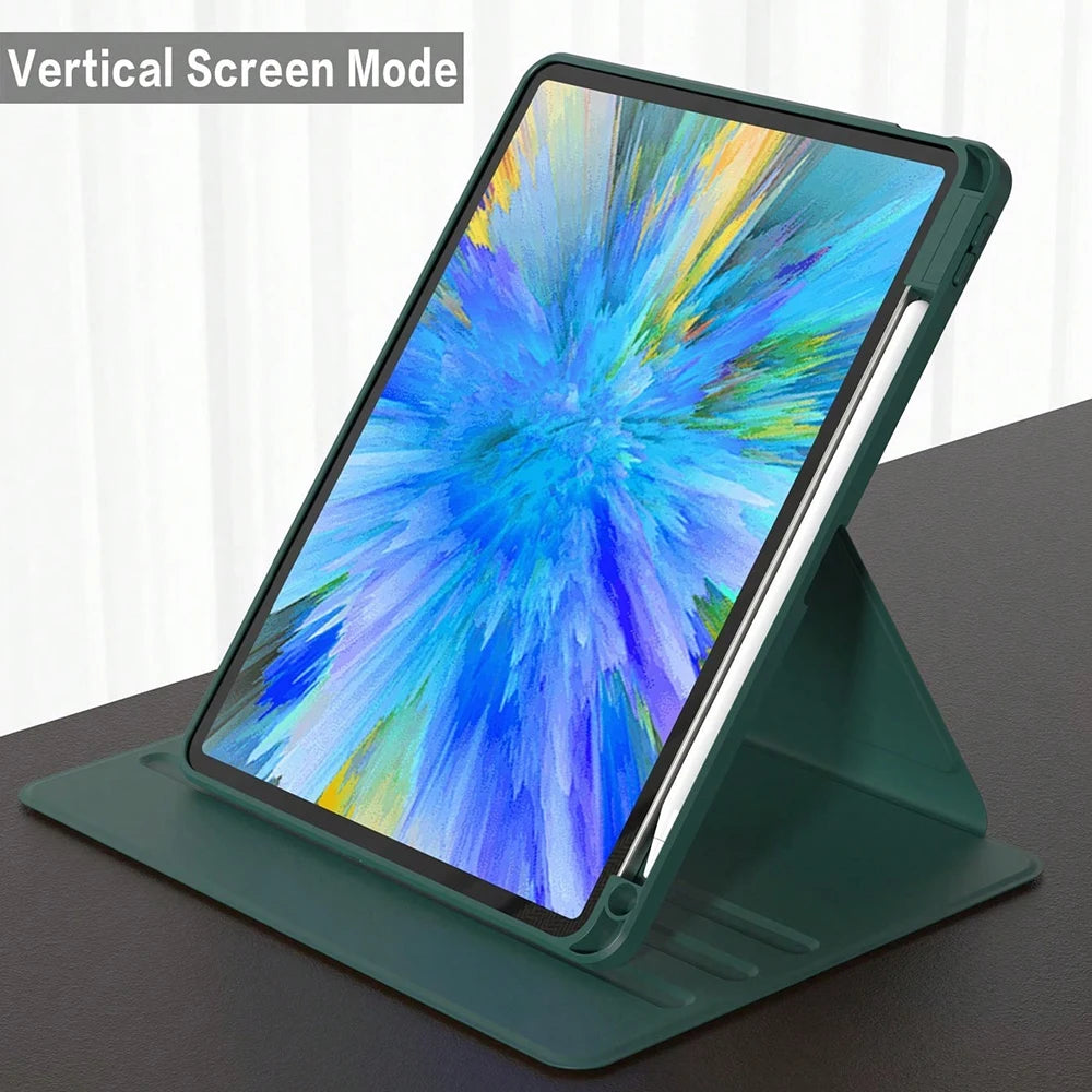 For iPad mini Air Pro 1 2 3 4 5 6 7 8 9 10 11 8.3 9.7 10.2 10.5 10.9 11 12.9 13 360 Degree Rotating Acrylic Case Auto Wake/Sleep