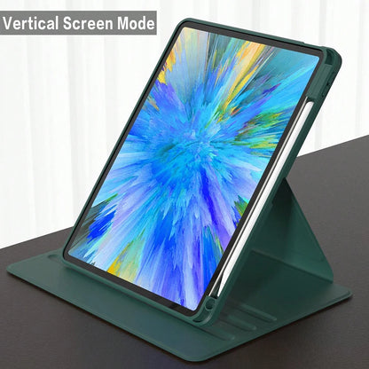 For iPad mini Air Pro 1 2 3 4 5 6 7 8 9 10 11 8.3 9.7 10.2 10.5 10.9 11 12.9 13 360 Degree Rotating Acrylic Case Auto Wake/Sleep