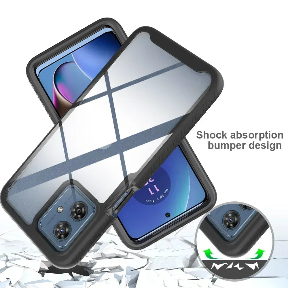 For Motorola Moto G86 Power G56 G77 G87 G55 G35 G24 G54 Power 5G Crystal Case Back Cover Moto G84 Case Phone G14 G 86 G04s funda