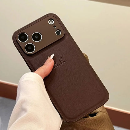 Personalized Luxury Customized Name 3D DIY Hot Engrave Faux Leather Phone Case For iPhone 17Pro Max 16 15 14 13 Pro Max Plus Air