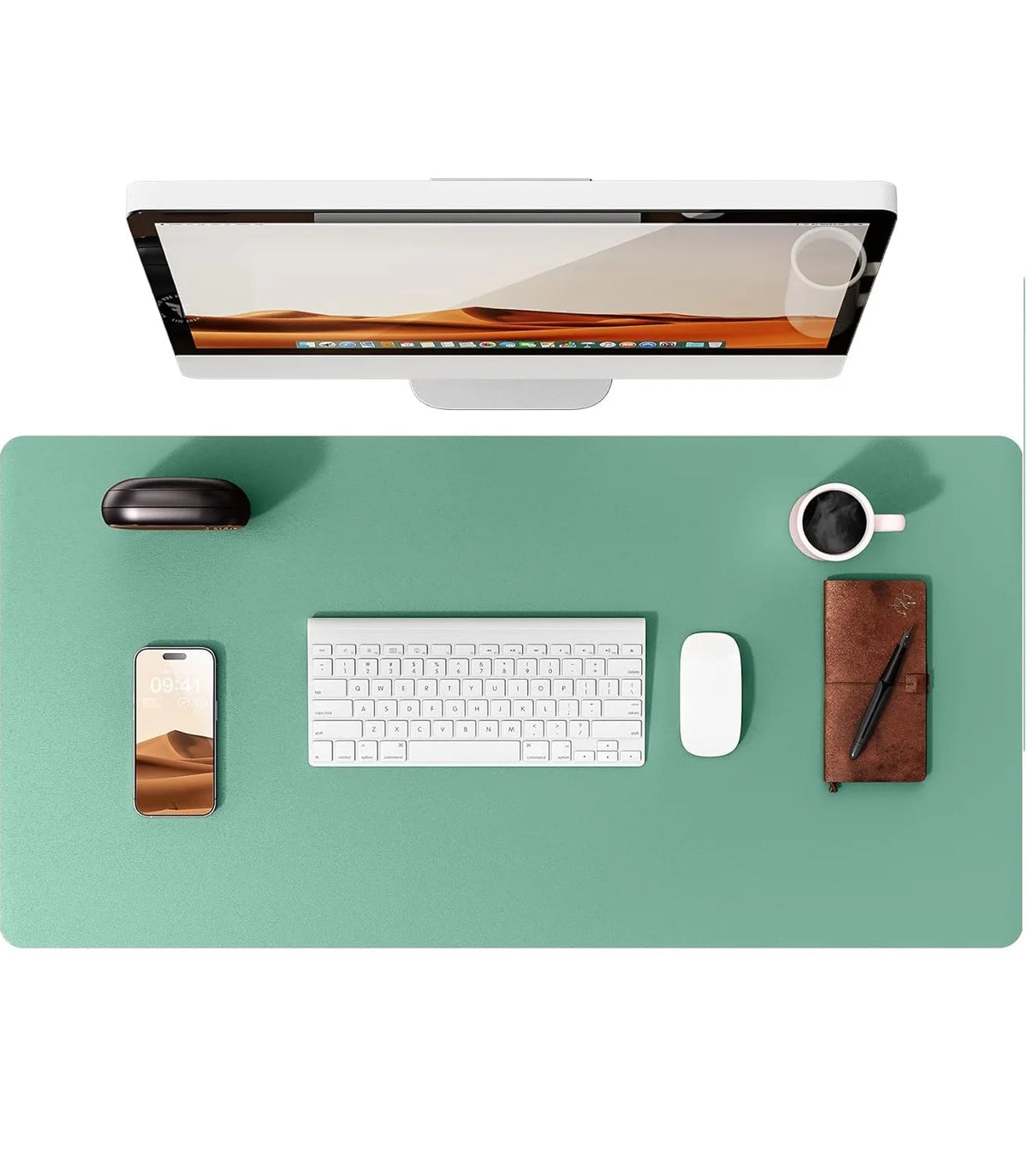 Large Mouse Pad,Office Desk Mat, Leather Desk Pad Protector, Non-Slip PU Leather Desk Blotter, Laptop Desk Pad