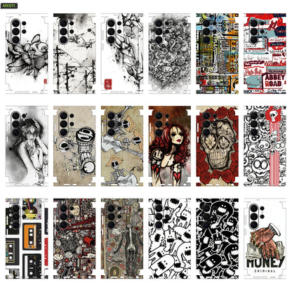 MIX011 Skins Grain Film Wrap Phone Back Sticker For SAMSUNG Galaxy S25 S26 Ultra S24 Plus S22 Ultra S22 S21 FE Film