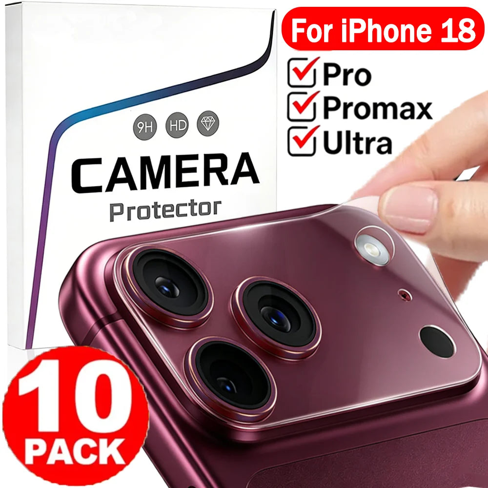 10-1Pcs Transparent Camera Lens Protector for IPhone 18 Pro Max 18 Ultra Fold Soft TPU Hydrogel Film Lens Mount Protective Film