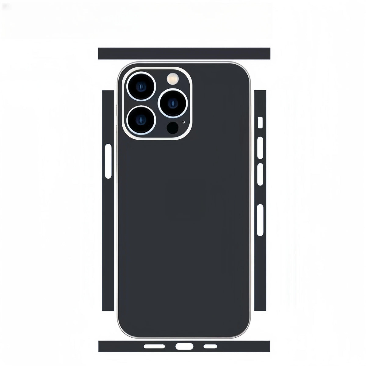 Plain Color Decal Skin for iPhone 13 14 15 16 17 Pro Max Back Film Cover Wrap Rear Screen Protector Anti-scratch Durable Sticker