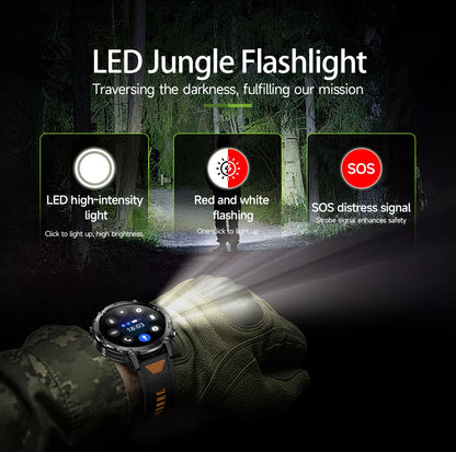 LIGE TANK Ultra 1400mAh Battery Military Smart Watch 10ATM Waterproof Heart Rate Flashlight Sports Bracelet Smartwatch Men Lady