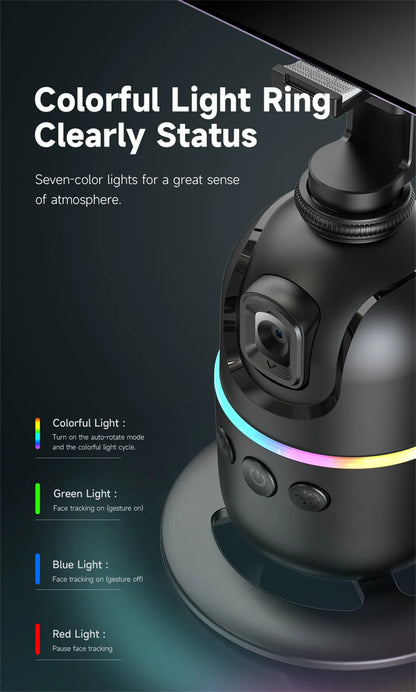 Selfie Stick Stabilizer 360° Auto Face Tracking AI Gimbal All-in-One Desktop Phone Holder Tripod for Smartphone Video Vlog Live