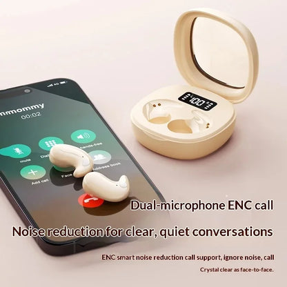Wireless In-Ear Bluetooth 5.3 Earphones High Sleepy Quality Wireless Earbuds with Long Battery Life Mini Digital Display Video