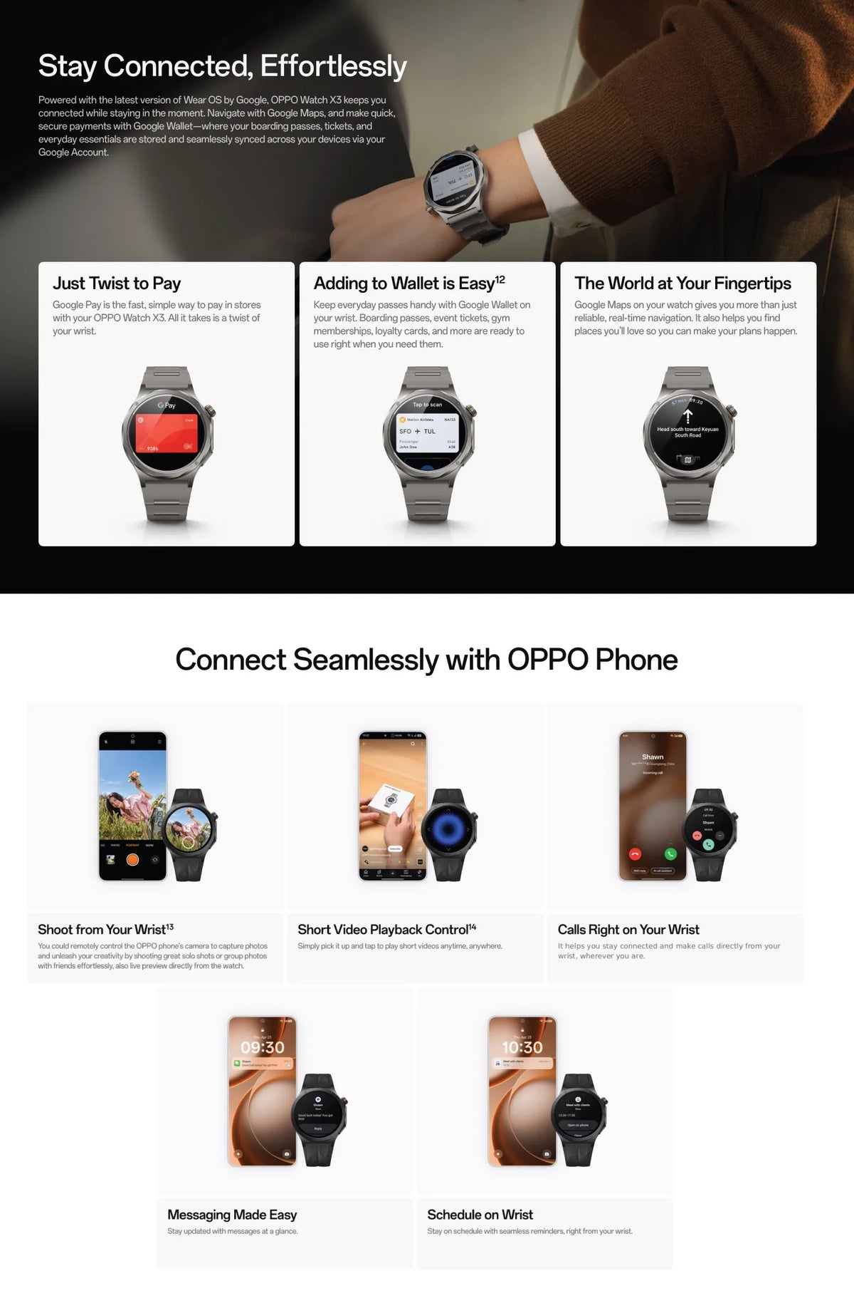 [New Arrival] Global Version Smartwatch OPPO Watch X3 Snapdragon W5 Up to 16 Days of Battery Life AMOLED Display NFC IP68