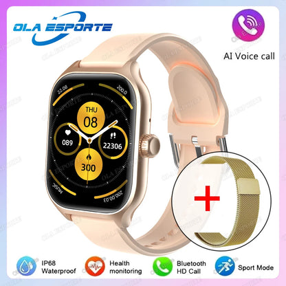 2026 New Smart Watch For Android IOS 2.01Inch Color Screen Bluetooth Call Blood Oxygen/Pressure Monitoring SmartWatch Women HT30