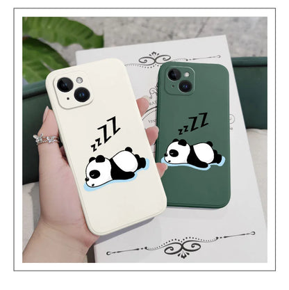 Sleepy Panda Phone Case For iPhone 16 16e 15 14 13 12 11 Pro Max Mini X XR XS SE2020 8 7 Plus 6 6S Plus Cover