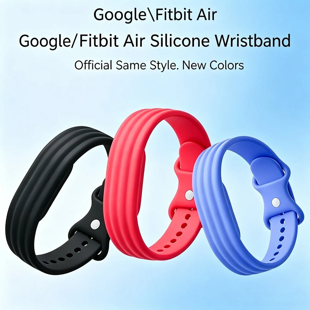 Silicone Loop Sports Watch Strap for Google Fitbit Air Rubber Bracelet Breathable Band Wristband Correa Replacement Accessories