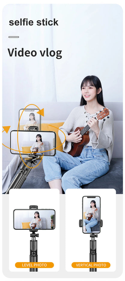 Bluetooth Selfie Stick Mobile Phone Holder Retractable Portable Multifunctional Mini Tripod With Wireless Remote Shutter