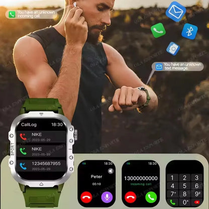 2026 New Rugged Military GPS Smart Watch Men Bluetooth Call Health Monitoring Sports 5ATM Waterproof Smartwatches Man Pk HT30