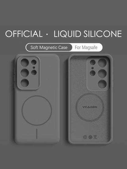 Solid Color For Magsafe Magnetic Wireless Charging Soft Silicone Phone Case For Samsung Galaxy S26 S25 Ultra  S23 S24 S22 Cover