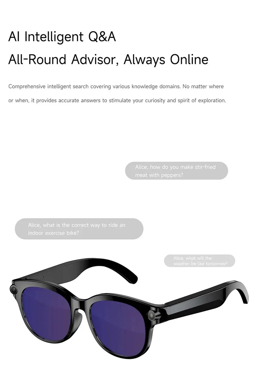 2026 AI Smart Glasses 8K Remote Control Touch Photo Camera Recording Voice Assistant Translator Wireless Bluetooth Sunglasses