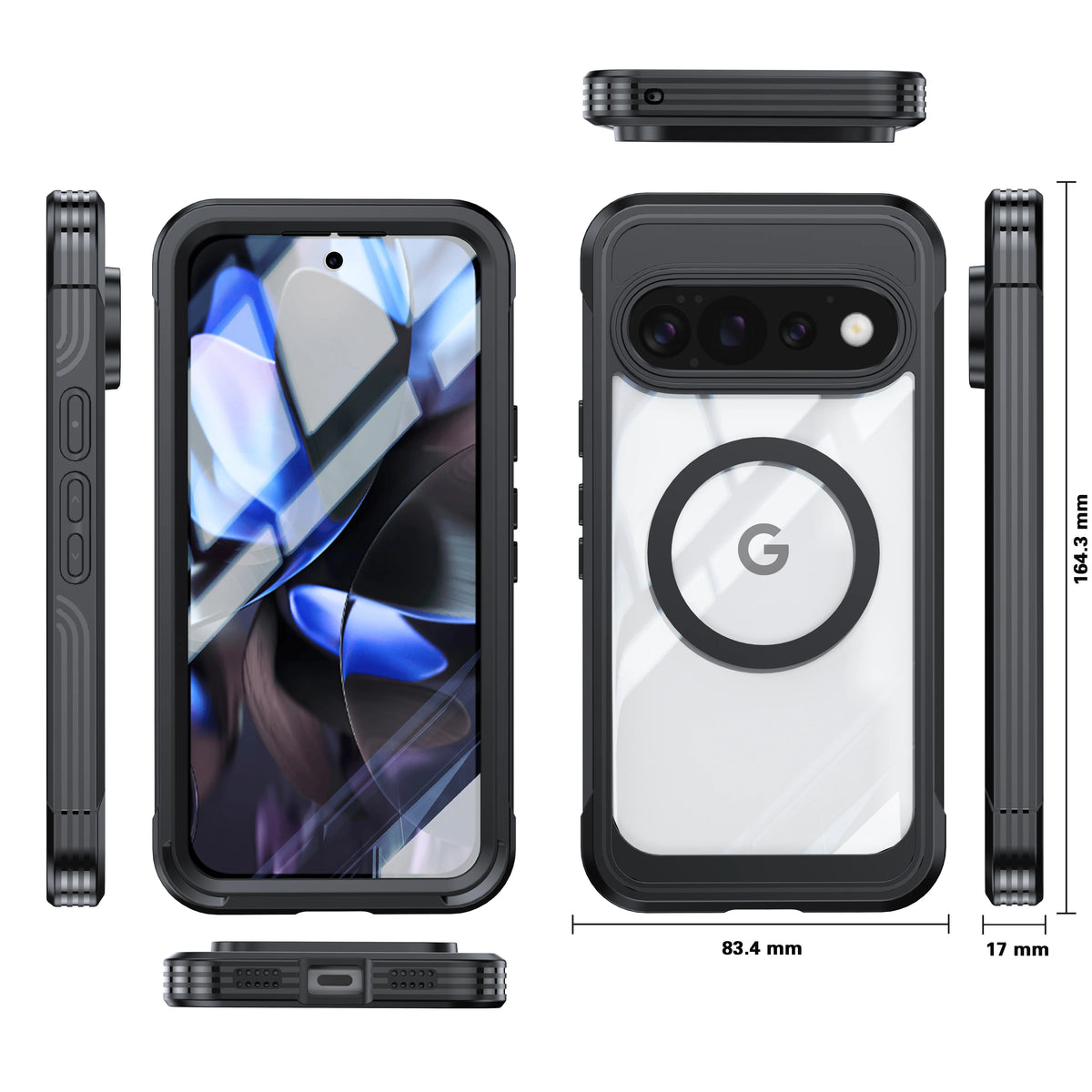 9H Tempered Glass Magnetic Phone Case, Suitable for Google Pixel 11/10/9 PRO XL All Inclusive Phone Protection Case