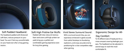 Wired Gaming Headset with Microphone for Pc,Xbox One Series,Ps4,Ps5,Switch,Noise Cancelling Headphones for Laptop,Nintendo,Gamer