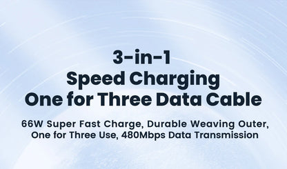 Toocki 3 in 1 USB C Cable 6A Fast Charge for Huawei Honor Micro USB Lightning Charger Cord for iPhone 14 Samsung Xiaomi Oneplus