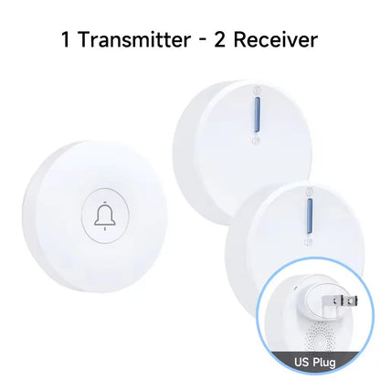 Outdoor Waterproof Circular Self Generating Wireless Doorbell Compatible With Ac 110v-240v Us/Eu Plug Ultra Long Distance Caller