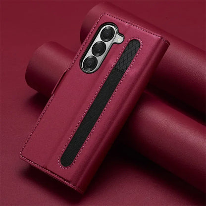 Magnetic Flip Leather Phone Case for Samsung Galaxy Z Fold 8 Ultra7 6 5 4 3 5G Fold6 Fold5 Fold8 Wallet Card Cover Etui Coque